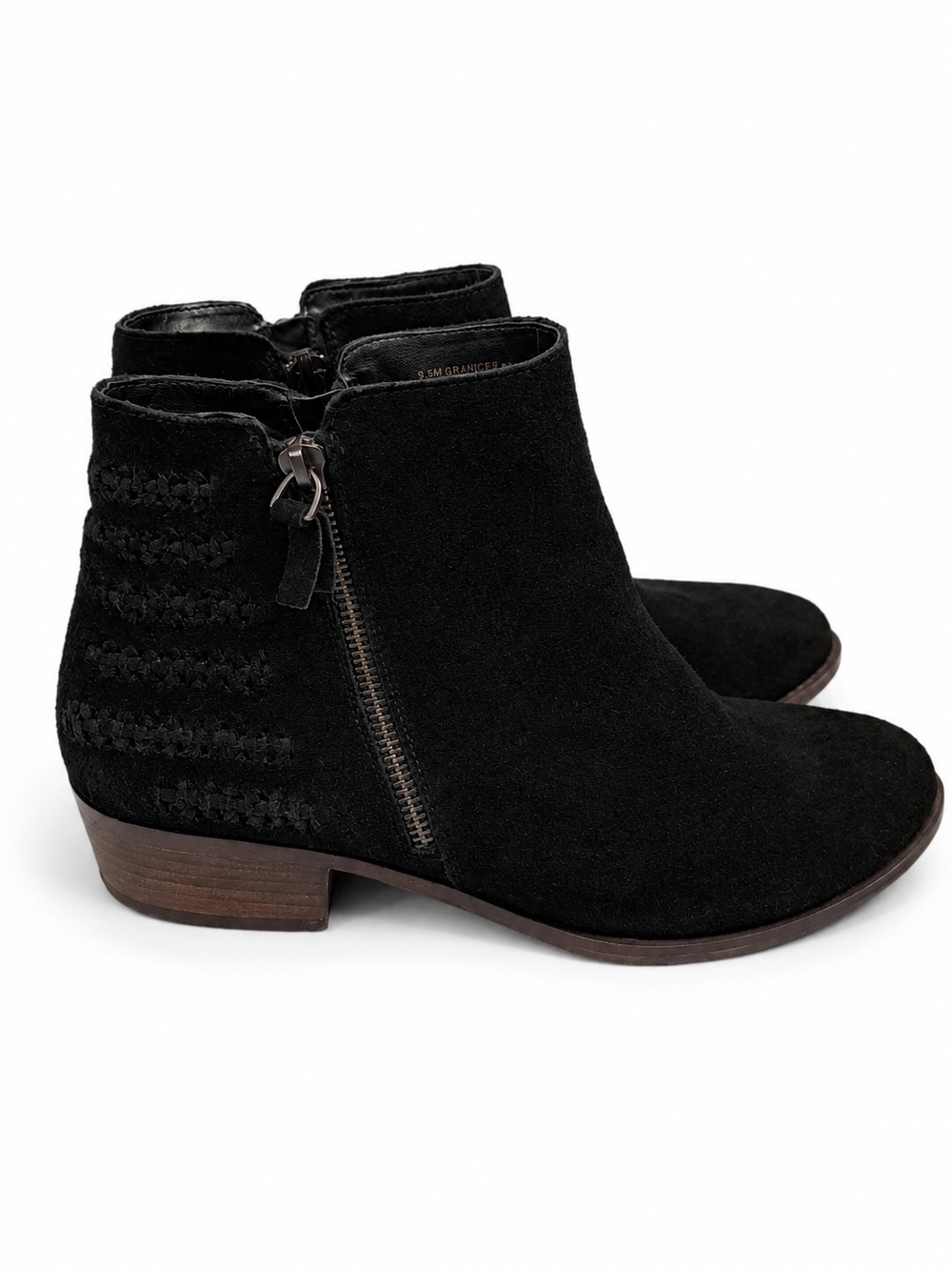 Kensie Black Suede Ankle Booties with Side Zip